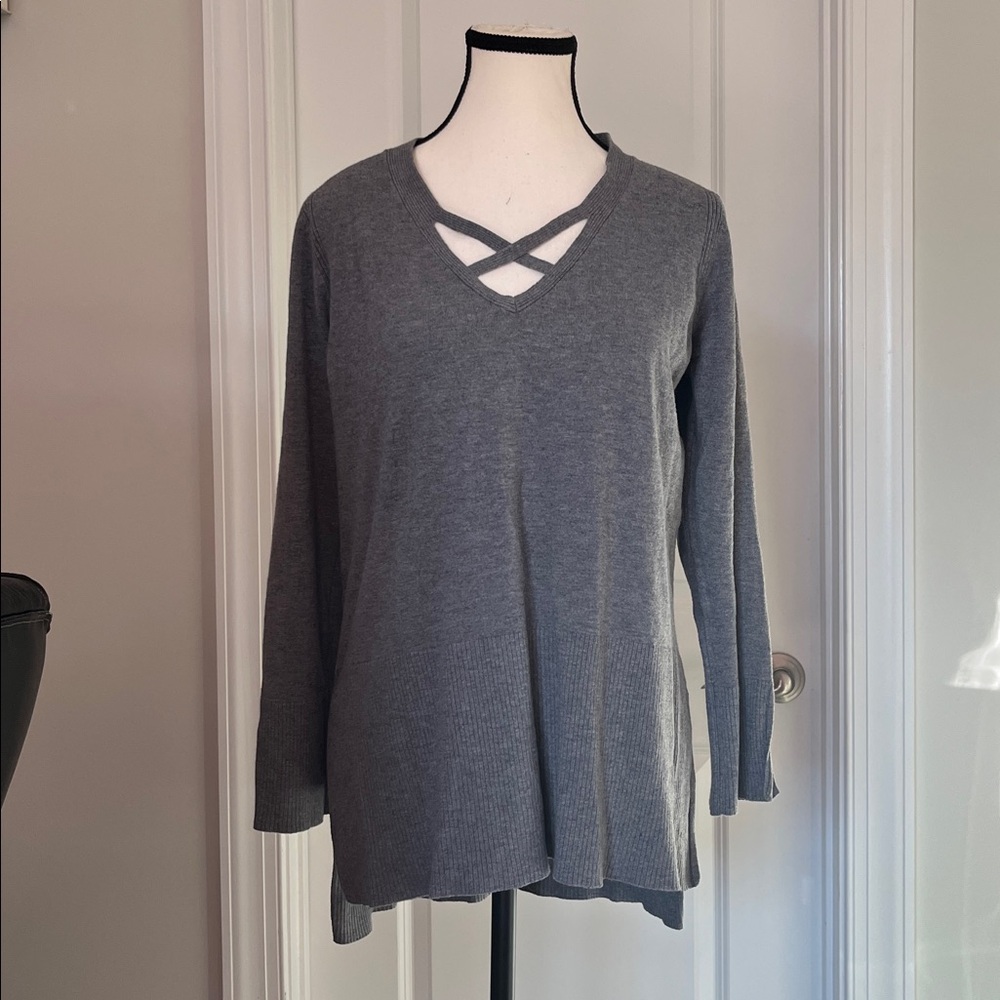 Vila Milano Gray High Low Sweater